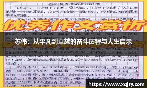 苏伟：从平凡到卓越的奋斗历程与人生启示